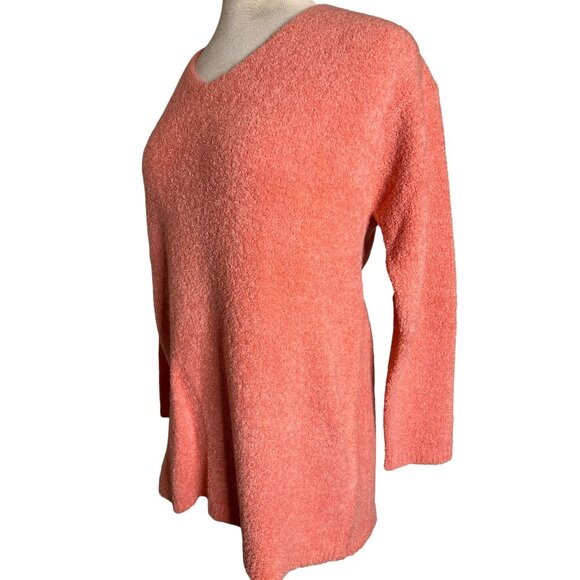 Liz Claiborne Women's Cozy Coral V-Neck Sweater Wool Blend boho chic - Picture 2 of 10